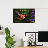Colibri vers de la bible Philippians 1:11 Poster (Bureau à domicile)