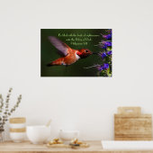 Colibri vers de la bible Philippians 1:11 Poster (Cuisine)