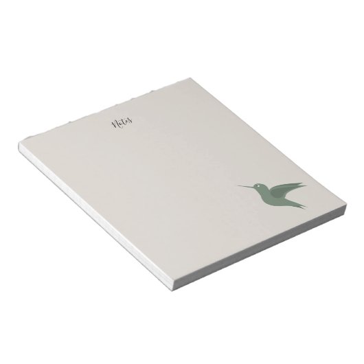 colibri vert olive rustique élégant bloc-notes (Incliné)