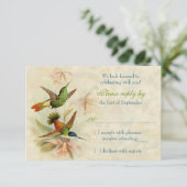 Colibri Vintage Floral Mariage Réponse RSVP (Debout devant)