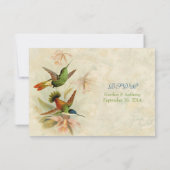 Colibri Vintage Floral Mariage Réponse RSVP (Dos)