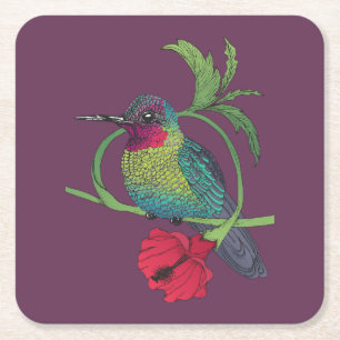 Colibri Vogel Illustratie Onderzetters