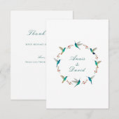 Colibriekrans Trouw Dankkaart Kaart (Voorkant / Achterkant)