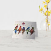 Colibris - Carte de vœux intérieure vierge (Fleur jaune)