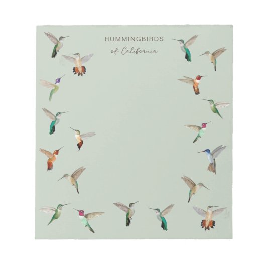 Colibris de Californie Bloc-notes (Devant)