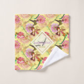 Colibris et Astrantia Monogram Aquarelle (Gant de toilette)