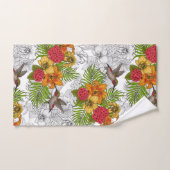 Colibris et bouquet tropical (Serviette à main)