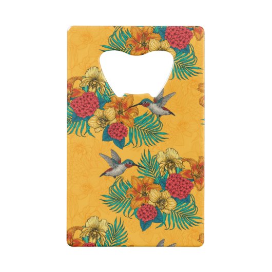 Colibris et bouquet tropical en jaune (Dos)