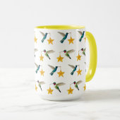 Colibris et étoiles Mug à café à deux tons (Devant droit)
