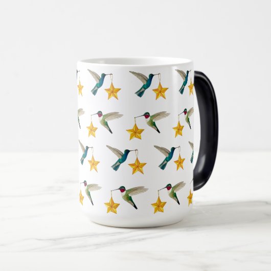 Colibris et étoiles Mug à café à deux tons (Devant droit)