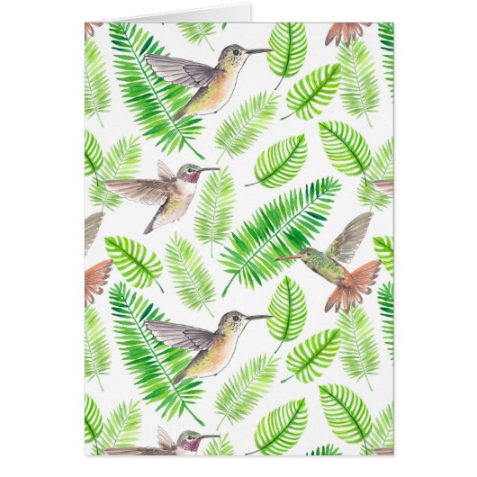 Colibris et feuilles tropicales (Devant)