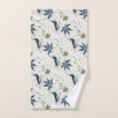 Colibris et fleurs blanches. (Serviette à main)
