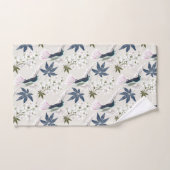 Colibris et fleurs blanches. (Serviette à main)