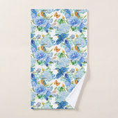 Colibris Et Serviette Hydrangea Bleue (Serviette à main)