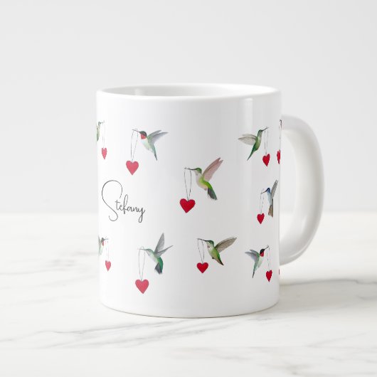 Colibris Personnalisés Mug de café géant (Devant droit)