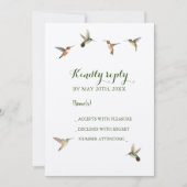 Colibris roux Mariage RSVP Invitation (Devant)