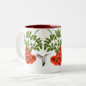 Colibris Throated rouges sur la tasse de plante (Devant gauche)