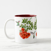 Colibris Throated rouges sur la tasse de plante (Gauche)