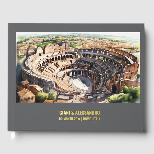 Colisée Rome éditable personnalisation aquarelle (Recto)