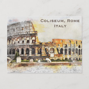 Coliseum, Rome, Italië Vintage Travel Tourism Add  Briefkaart