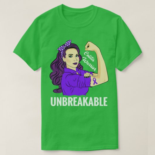 Colitis bewustzijn Ulceratieve Crohn Warrior Unbre T-shirt (Design voorkant)