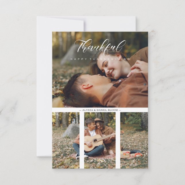 Collage 2 Photos Couple Happy Thanksgiving (Voorkant)