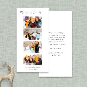 Collage 4 foto's fotostrip Kerstmis Feestdagenkaart