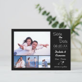 Collage 4 Photos Noir - 3x5 Save the Date (Debout devant)