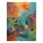 Collage Abstracto de Hojas y Círculo Foto Afdruk (Voorkant)