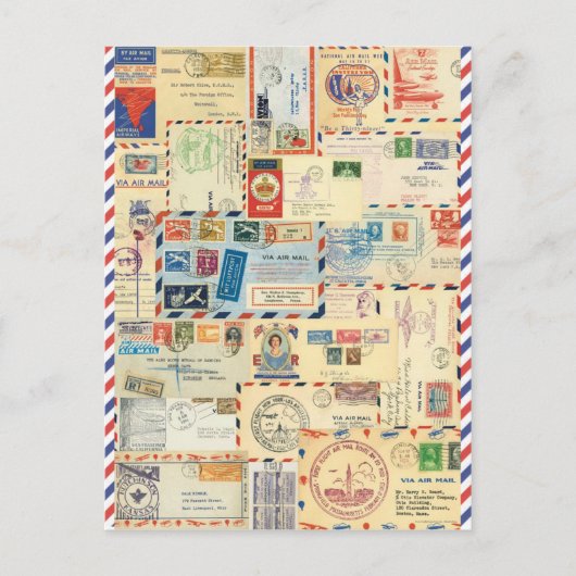 Collage air mail briefkaart (Voorkant)