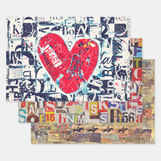 Collage Artwork Papers voor ontkoppeling en meer Inpakpapier Vel