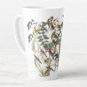 Collage Audubon d'oiseaux Faune Floral Latte Mug (Angle gauche)