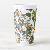 Collage Audubon d'oiseaux Faune Floral Latte Mug (Devant)