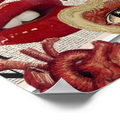 Collage aux lèvres rouges | Impression de cœur d'a (Coin)