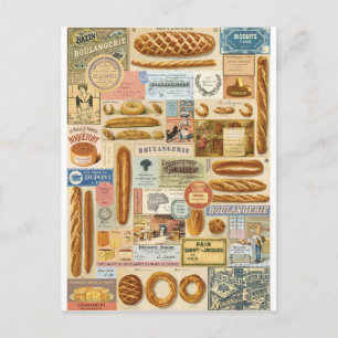 Collage boulangerie en kikkers briefkaart