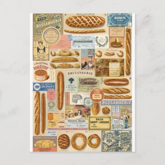Collage boulangerie en kikkers briefkaart (Voorkant)