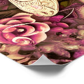 Collage Butterfly en Rozen Decoratief Poster (Hoek)