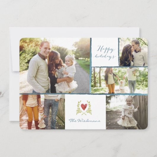 Collage Cartes de Noël - Cartes de Cerfs Floraux R (Devant)