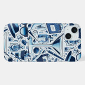 Collage chic bleu foncé et design moderne (Verso Horizontal)