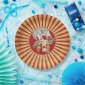 Collage Circus Olifant Stripe Poster Papieren Bordje (Feest)