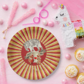 Collage Circus Olifant Stripe Poster Papieren Bordje (Feest)