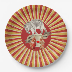 Collage Circus Olifant Stripe Poster Papieren Bordje
