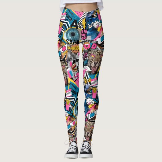 Collage coloré Leggings (Devant)