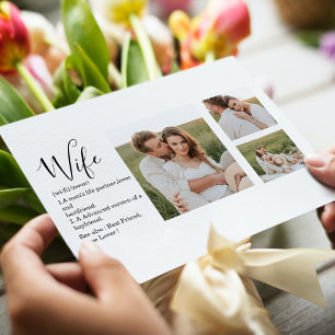 Collage Couple Foto en roomRomantische Wife Gift Feestdagenkaart