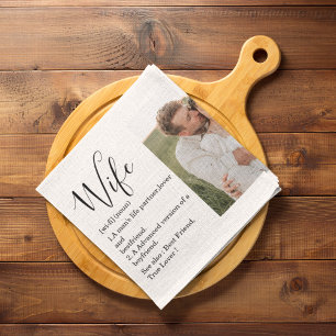 Collage Couple Foto en roomRomantische Wife Gift Theedoek