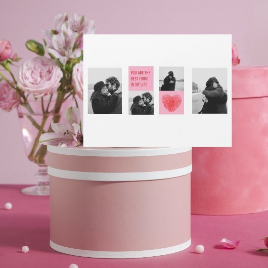 Collage Couple Foto | Valentijns roze en rood hart