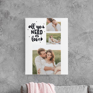 Collage Couple Photo en alles wat u nodig hebt is Canvas Afdruk