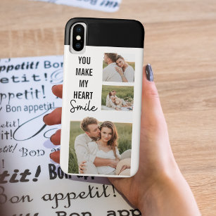 Collage Couple Photo & Lovely Romantic Quote iPhone XS Hoesje