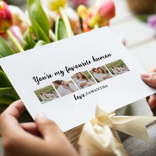 Collage Couple Photo & You are My Favorite Human Feestdagenkaart