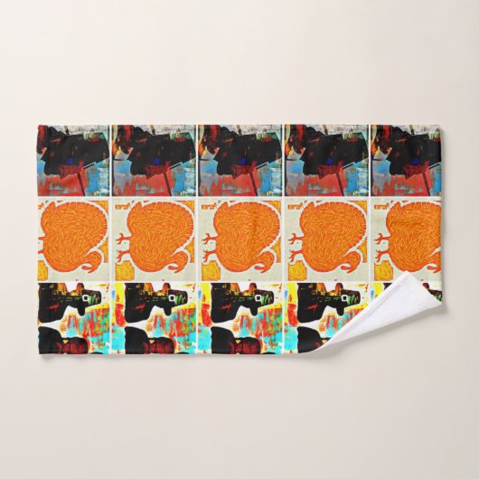 Collage d'art moderne de thanksgiving (Serviette à main)